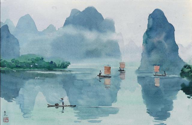 ����ˮ�ʻ���ͼ������������Ȼ���챯�������׿�������